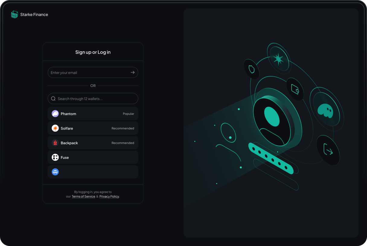 Starke application screen