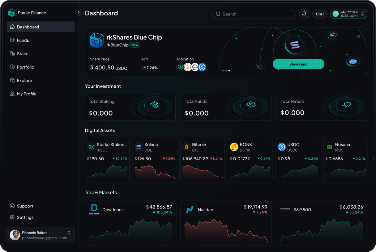 Starke application screen