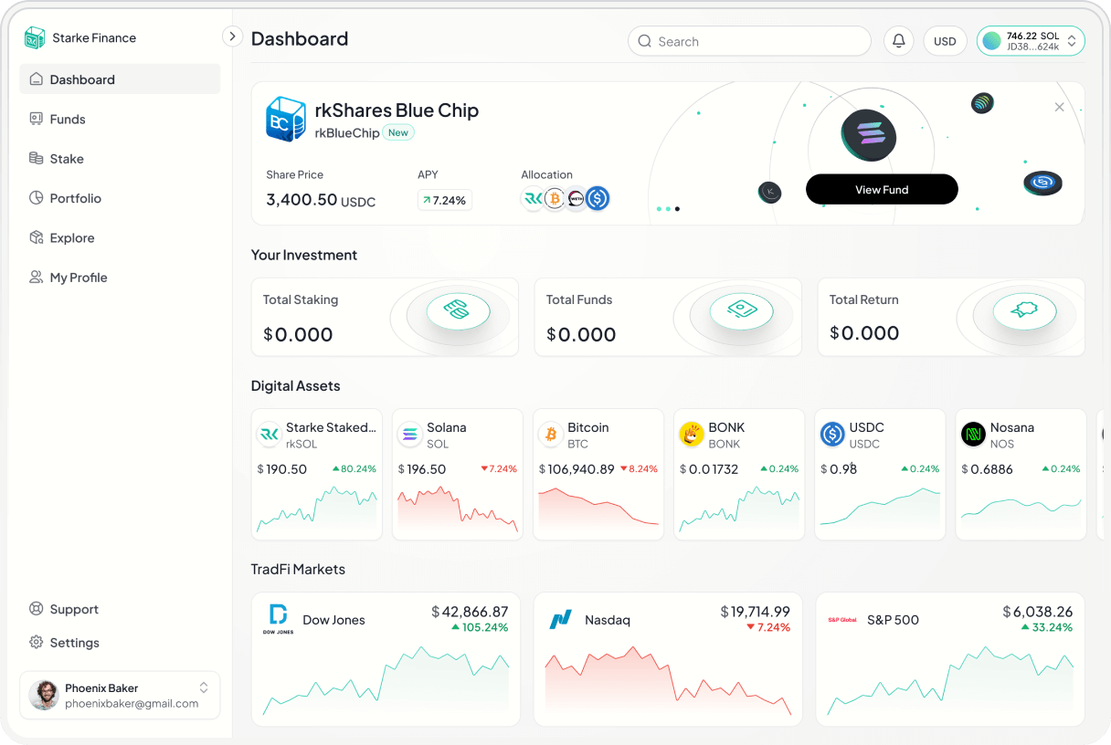 Starke application screen
