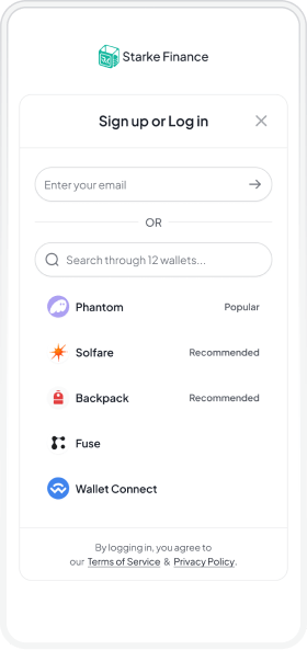 Starke application screen