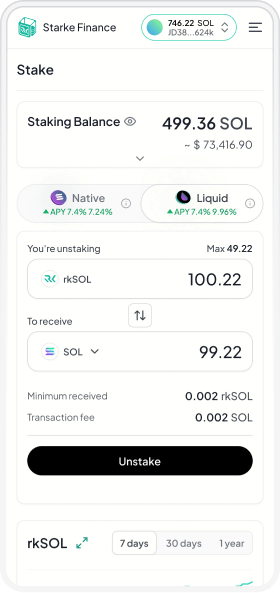 Starke application screen