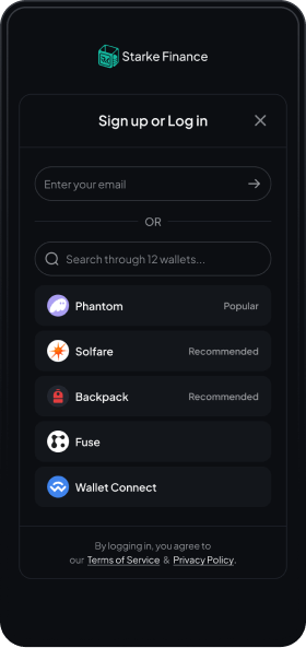 Starke application screen